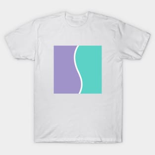 Designer Teal And Purple Wave T-Shirt